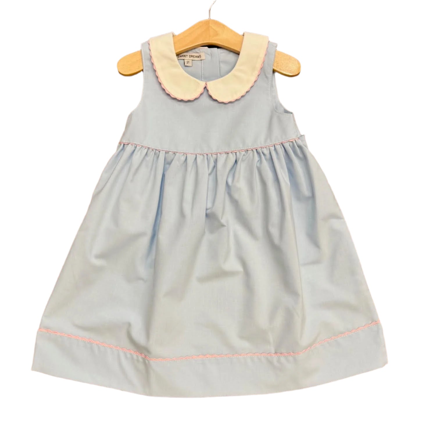 Blue Dress with Pink Ric Rac Trim