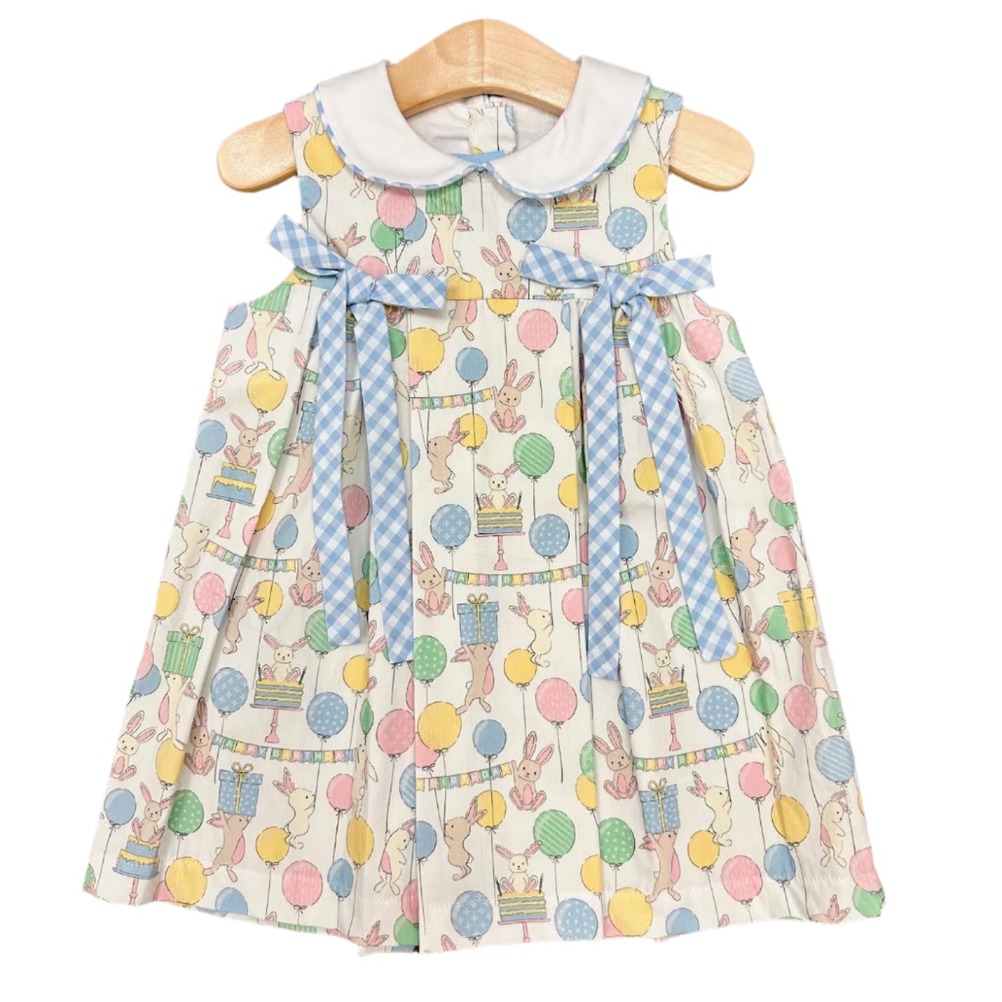 Pink Bunny Party Peter Pan Collar Sundress