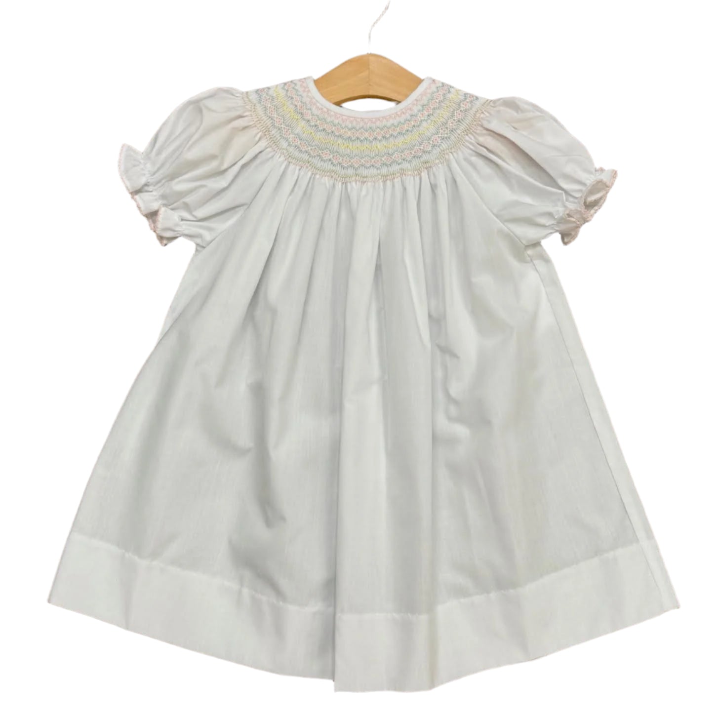 Classic White Smocked Bishop Dress