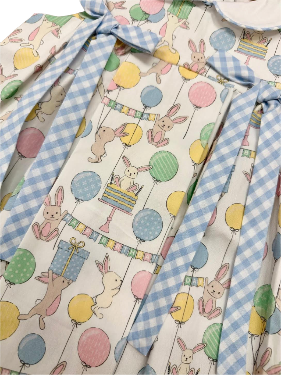 Pink Bunny Party Peter Pan Collar Sundress