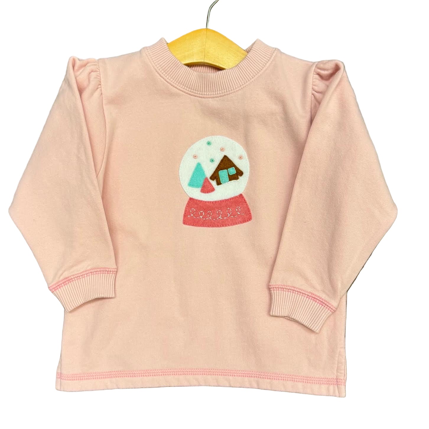 LS Bubblegum Sweatshirt with Snow Globe Applique