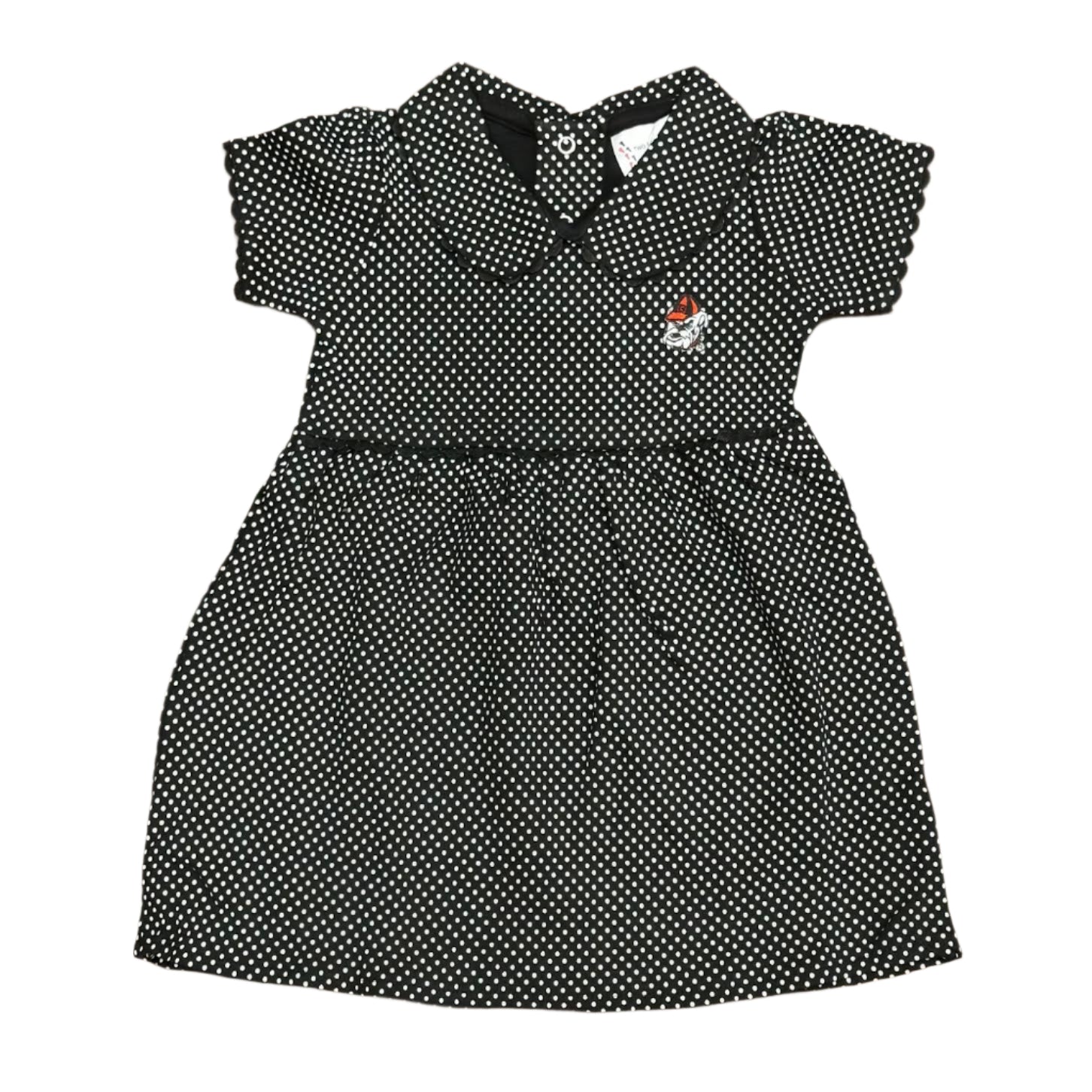 Georgia Bulldog Peter Pan Dress: Black