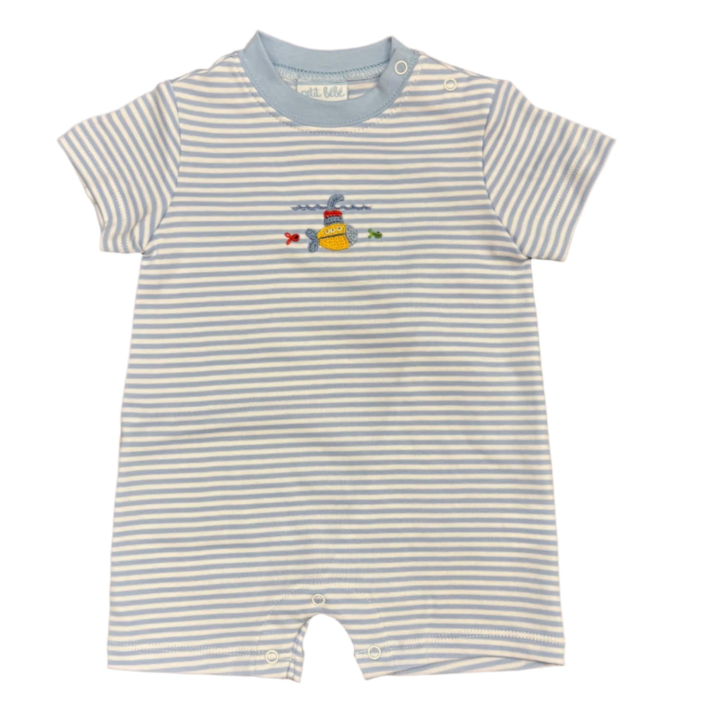 Submarine Light Blue Stripe Knit Romper