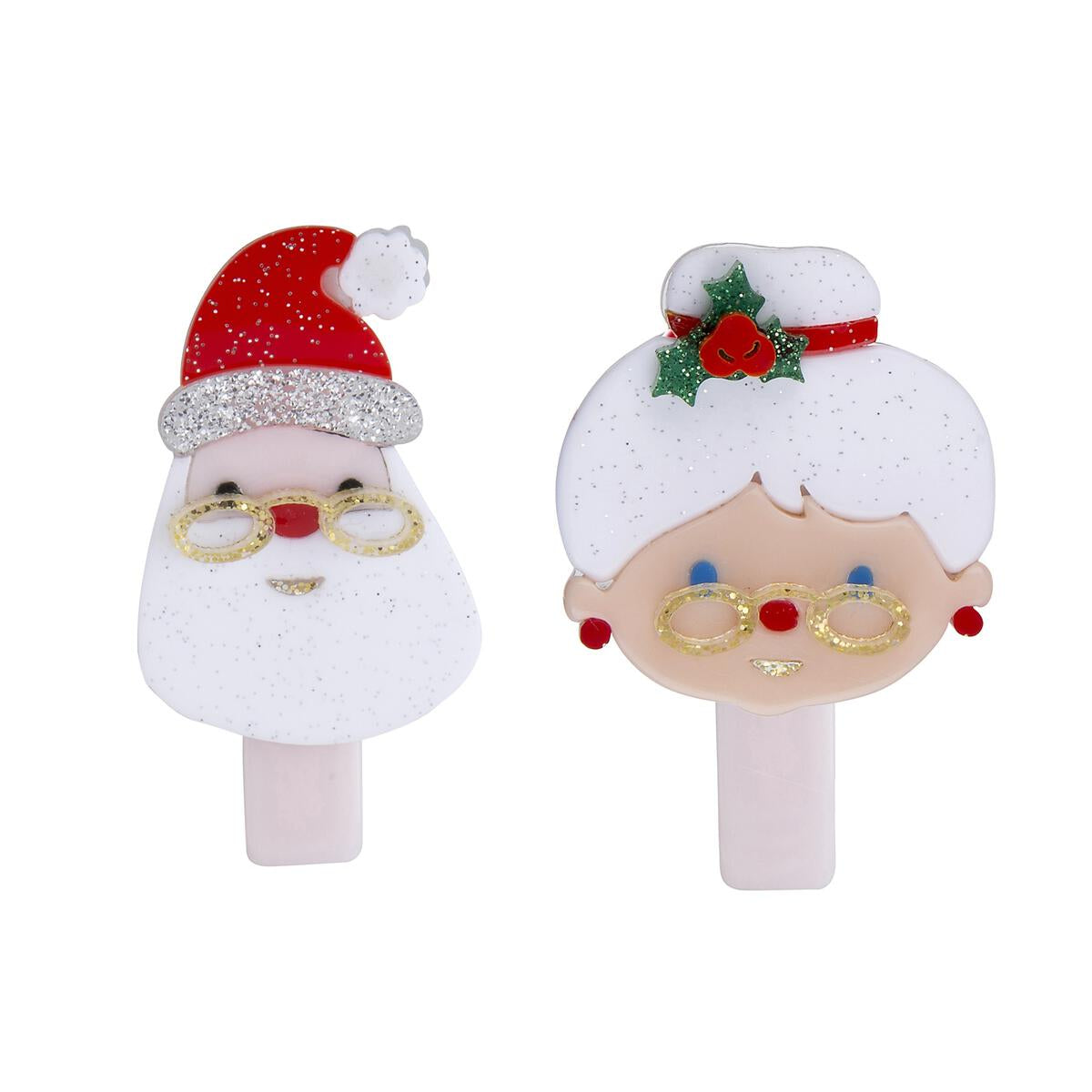 Santa & Mrs. Clause Hair Clips