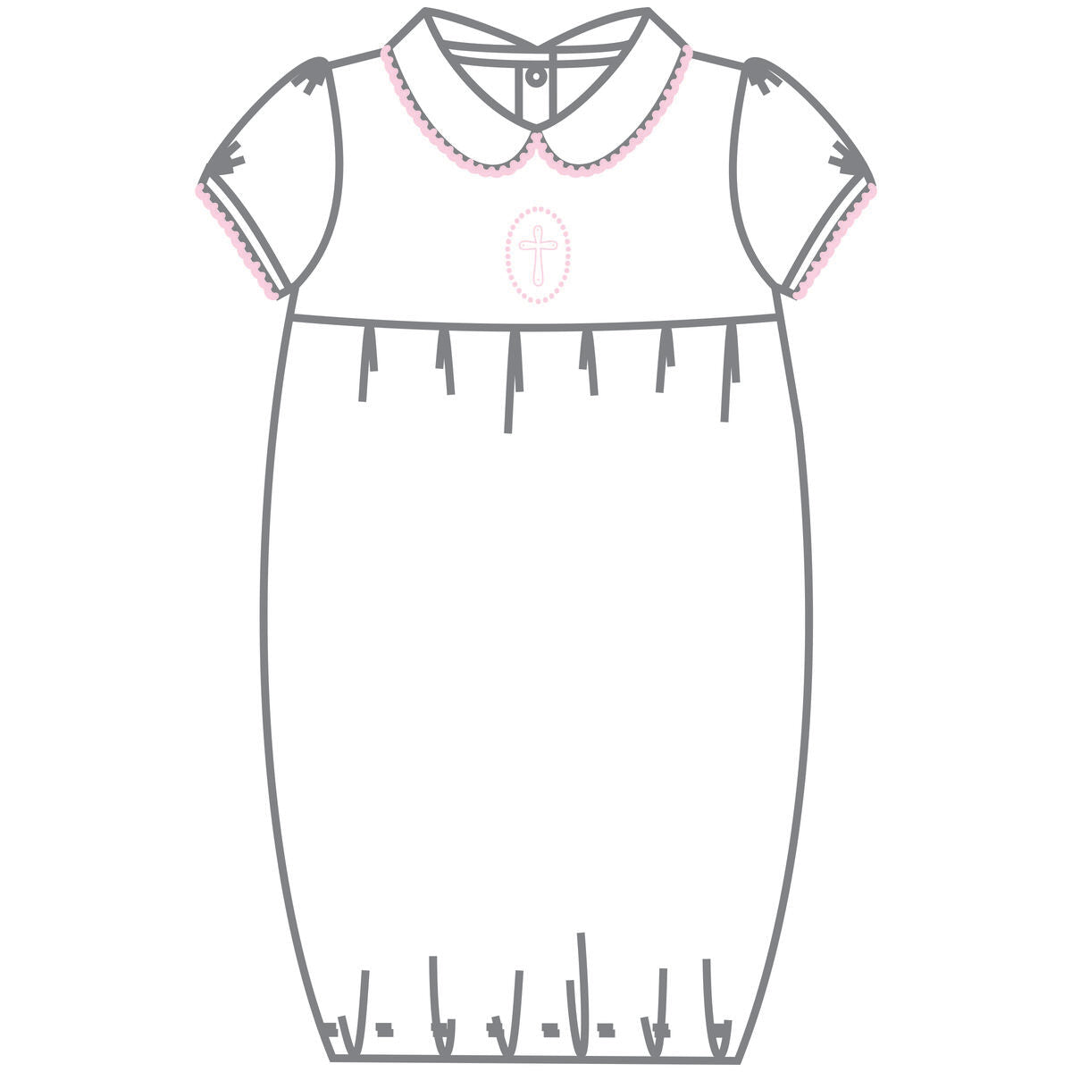Blessed Smocked Short Sleeve Gown: Pink