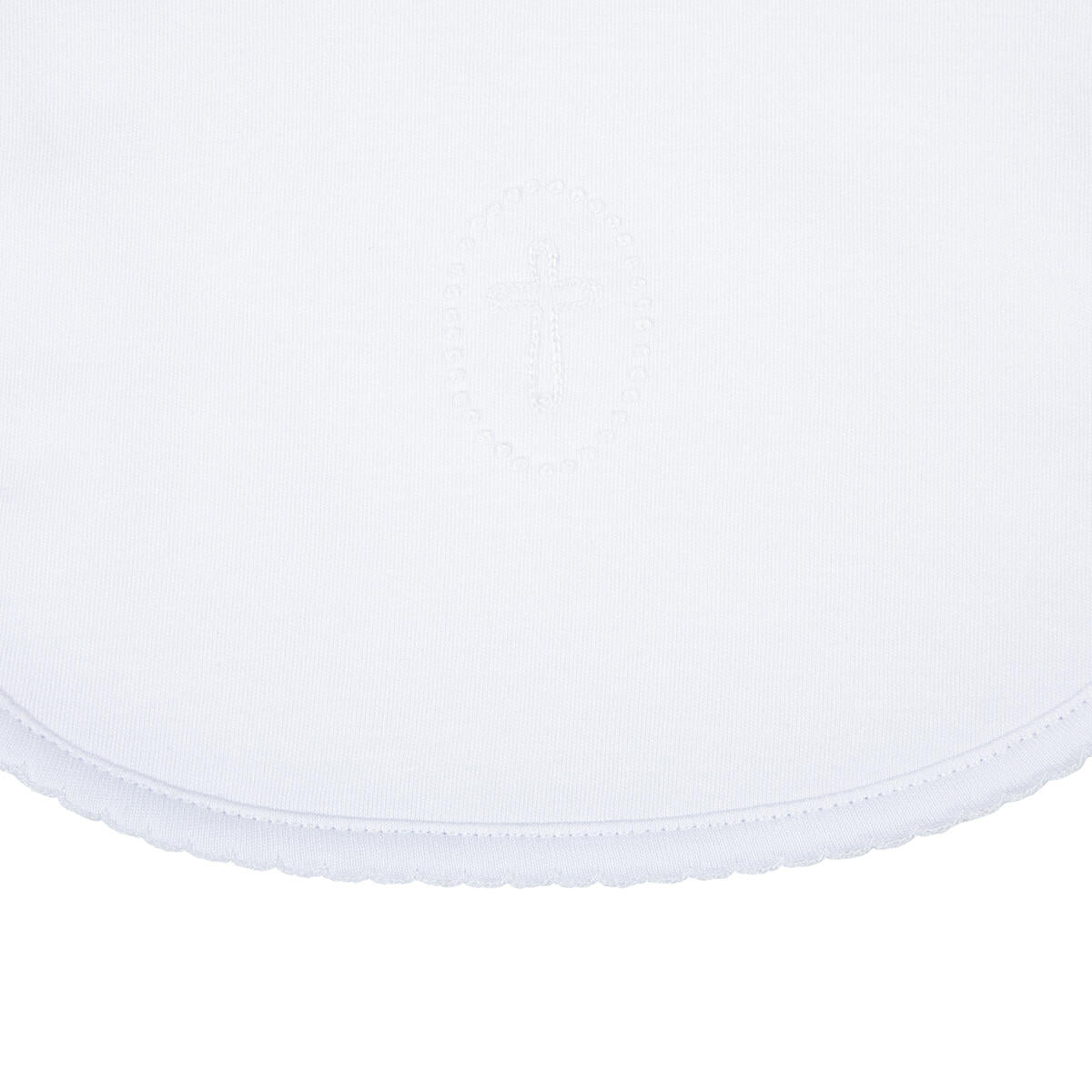 Blessed Embroidered Bib: White