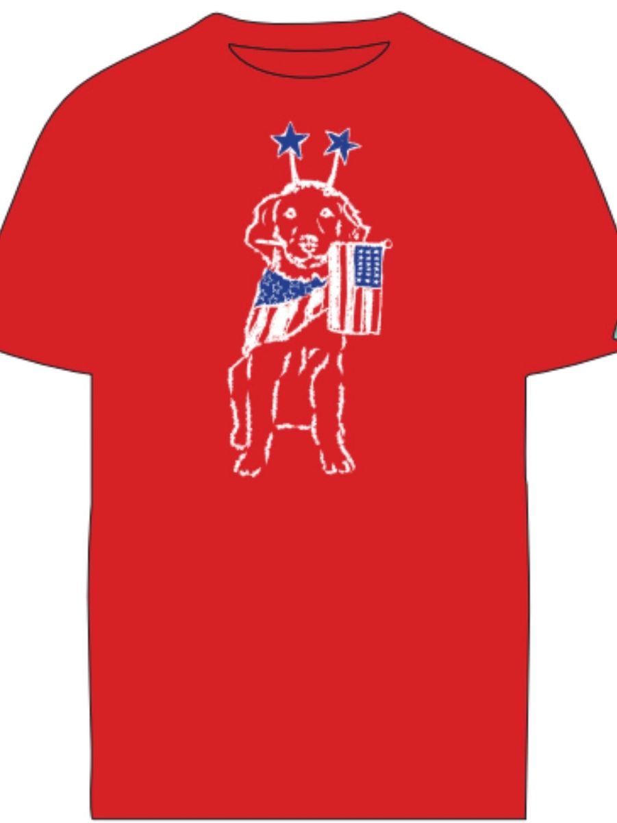 Red Patriotic Dog SS T-Shirt