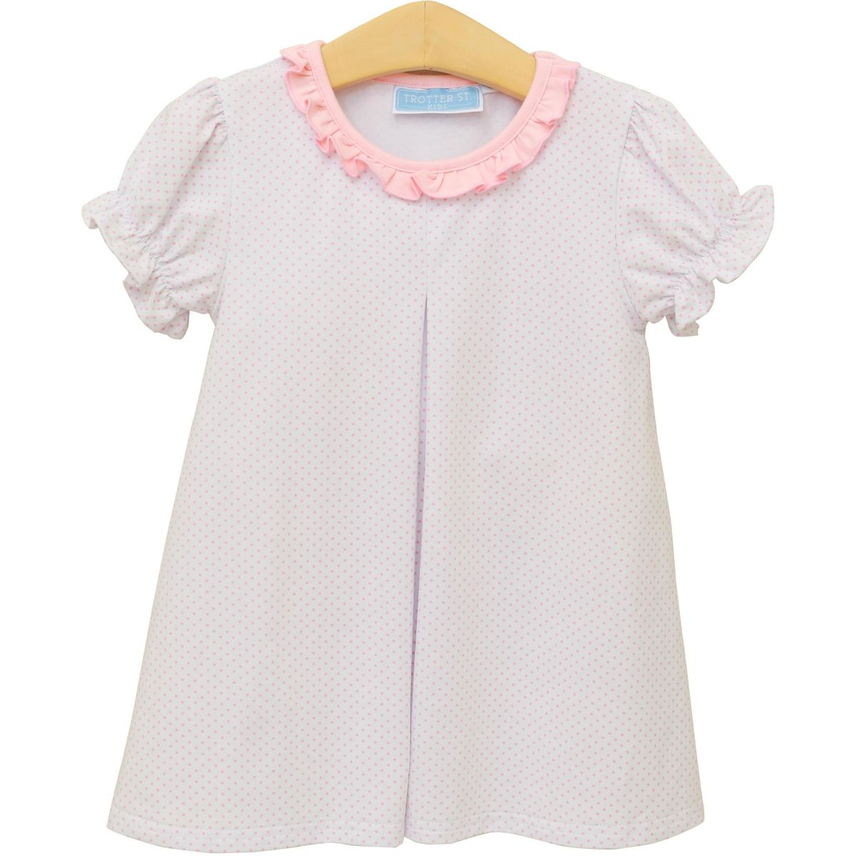 Harriet Dress: Light Pink Bitty Dot