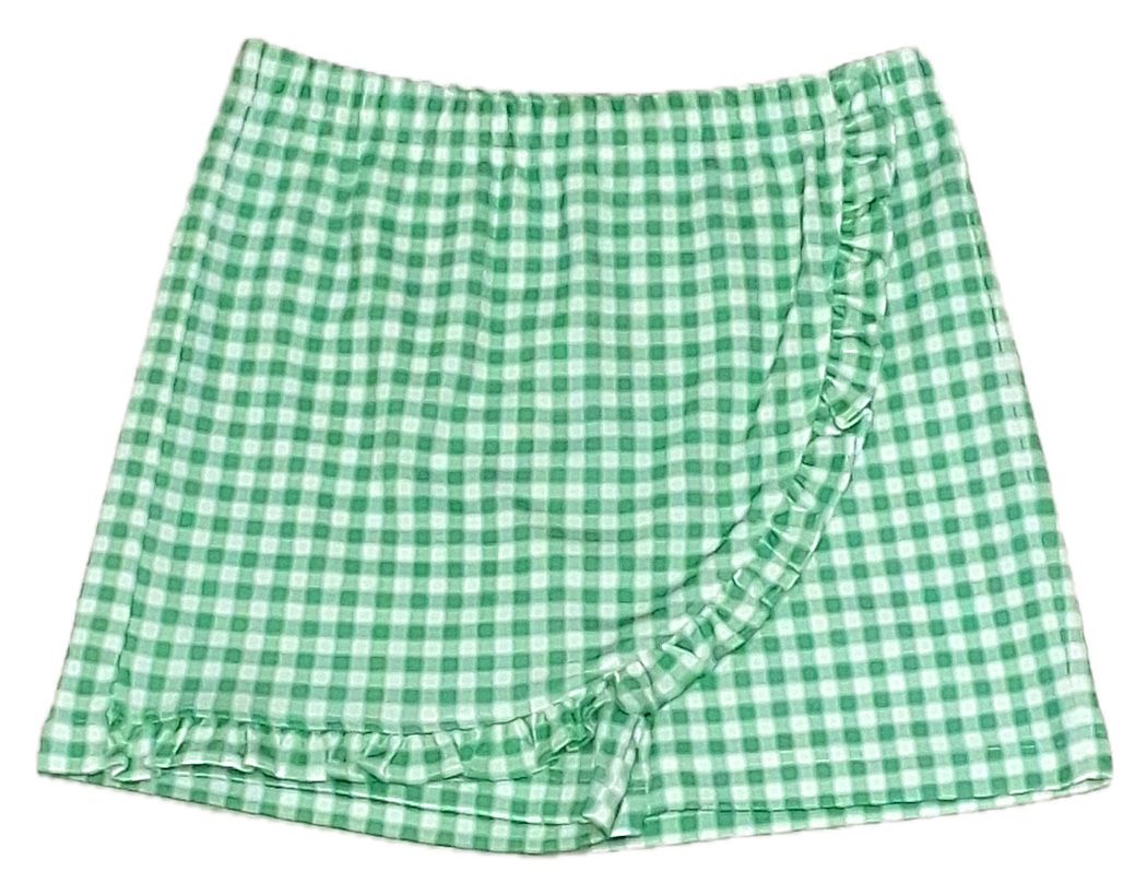 Green Checks Knit Skort