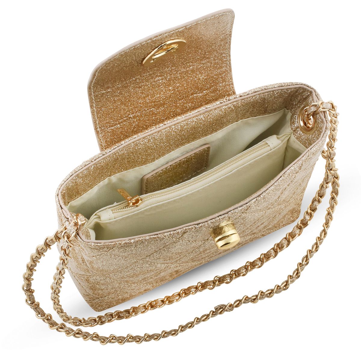 Paige Handbag: Gold Glitter