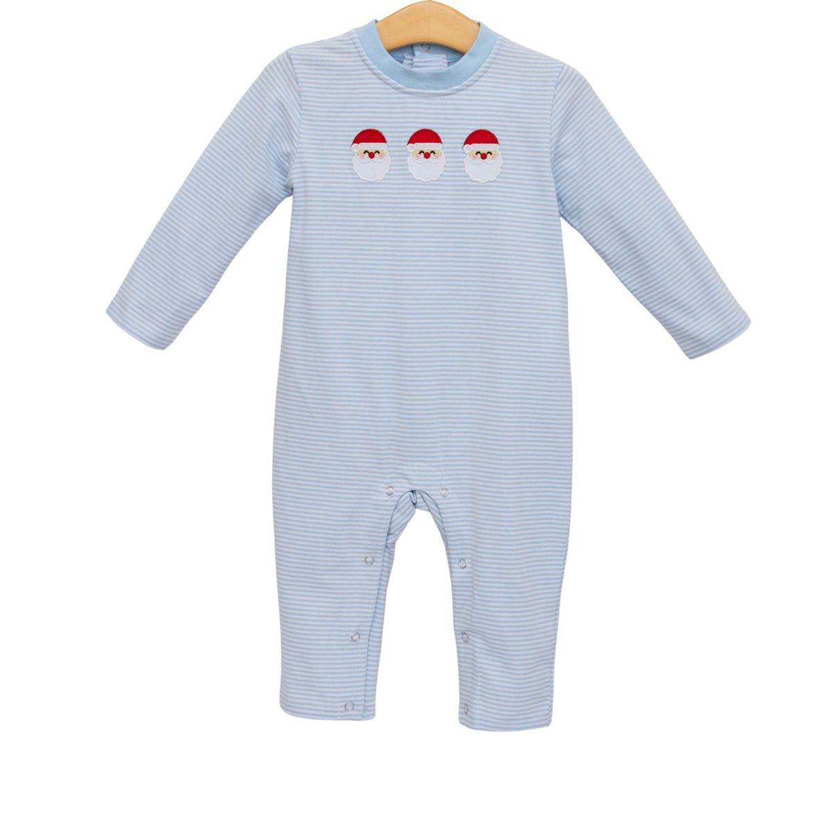 Santa Trio Romper: Blue