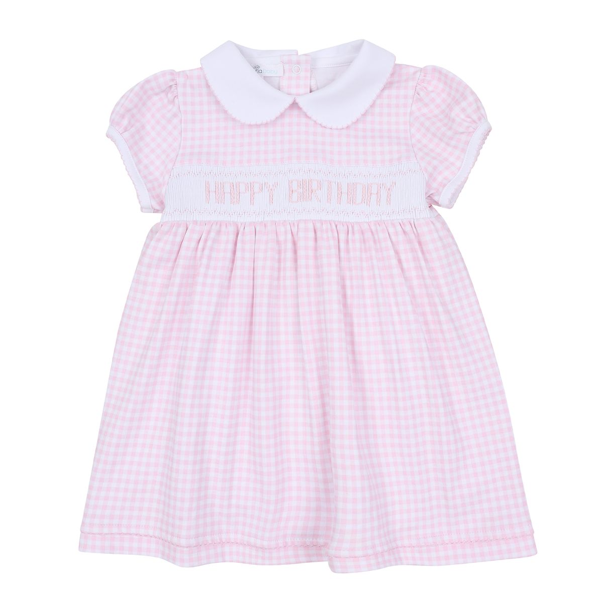 Birthday Classics Smocked Collared S/S Toddler Dress: Light Pink