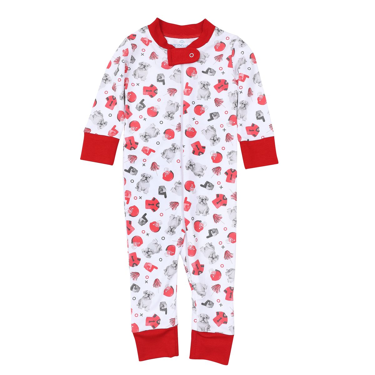 Gameday Dawgs Red Unisex Zip Pajamas