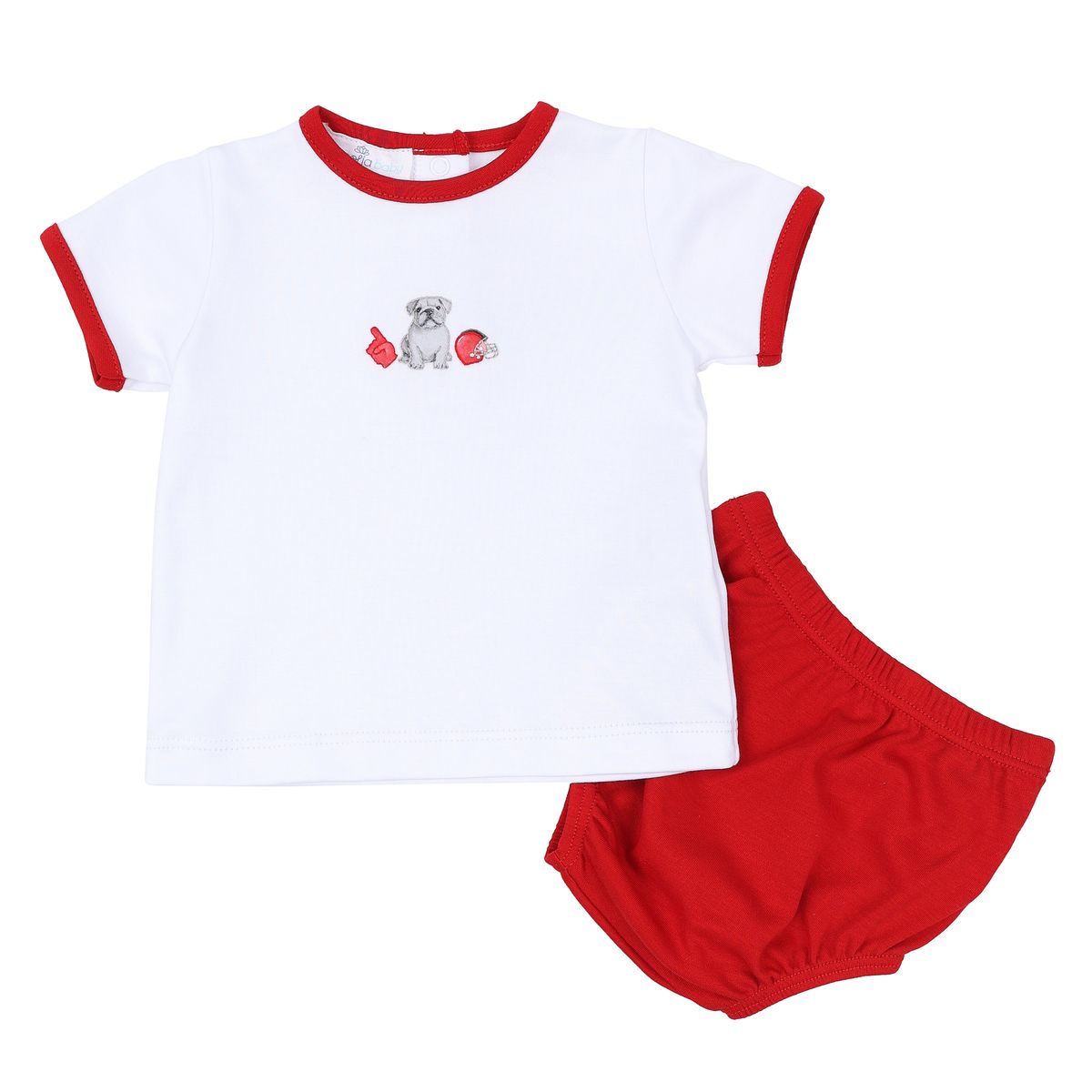 Gameday Dawgs Red S/S Diaper Cover Set