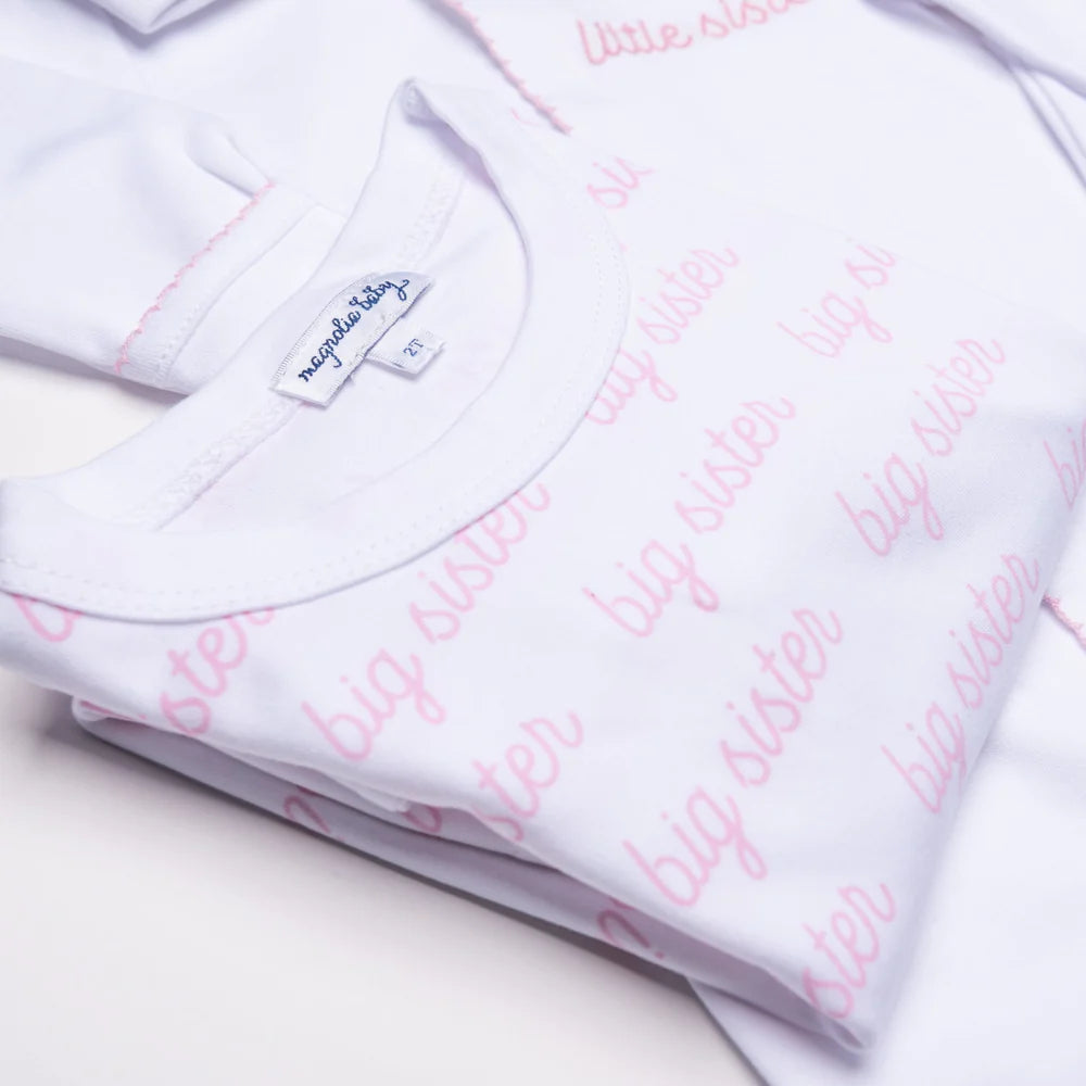 "Big Sister" Printed 2-Piece Long PJ Set