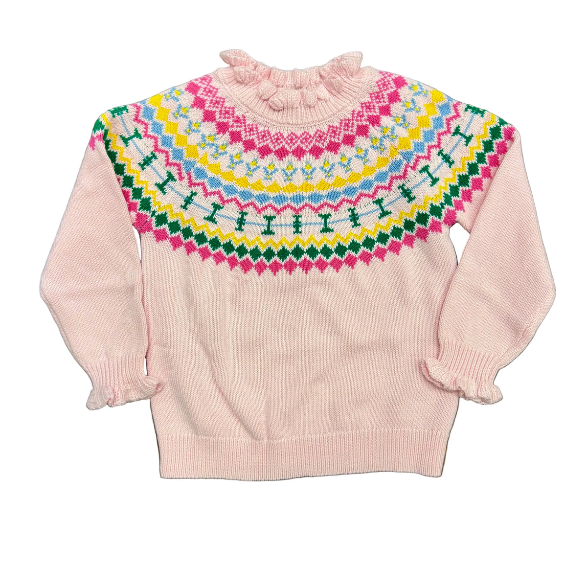 Multicolor Ruffle Collar Sweater