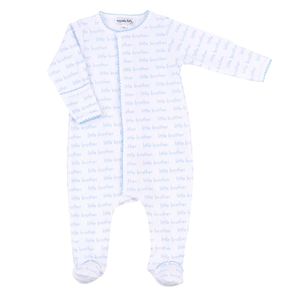 "Little Brother" Printed Snap Footie