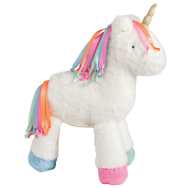 Aurora Rainbow Unicorn Ribbon Plush