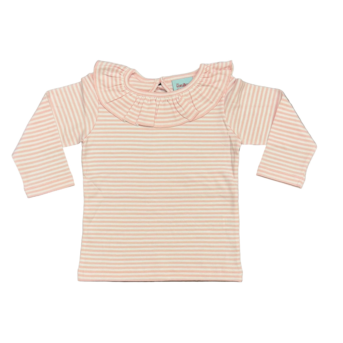 LS Light Pink/White Ruffle Collar T-Shirt