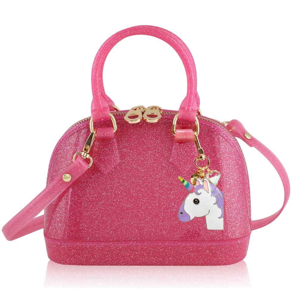Cate Hot Pink Sparkle Handbag: Unicorns Edition