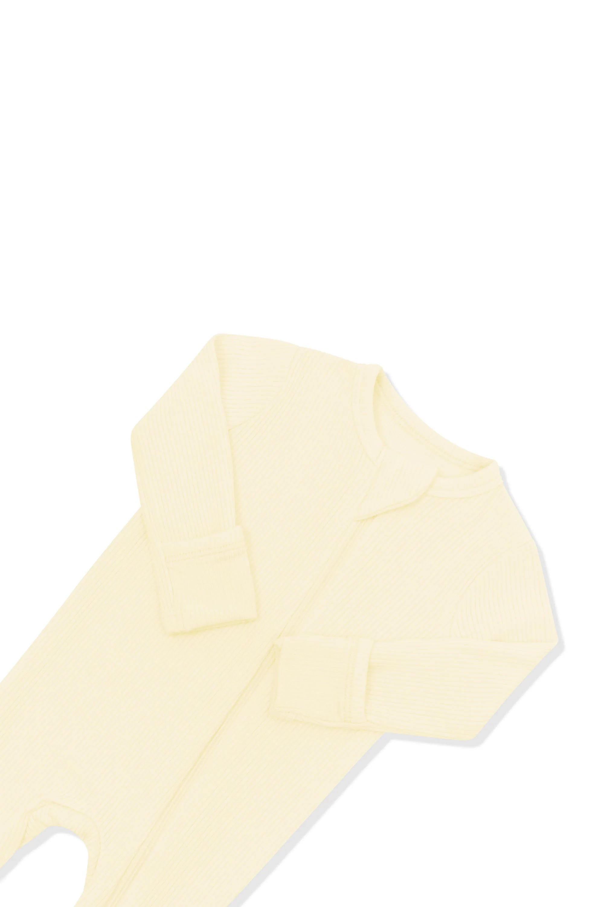 Kyte Baby Ribbed Zipper Footie: Chamomile