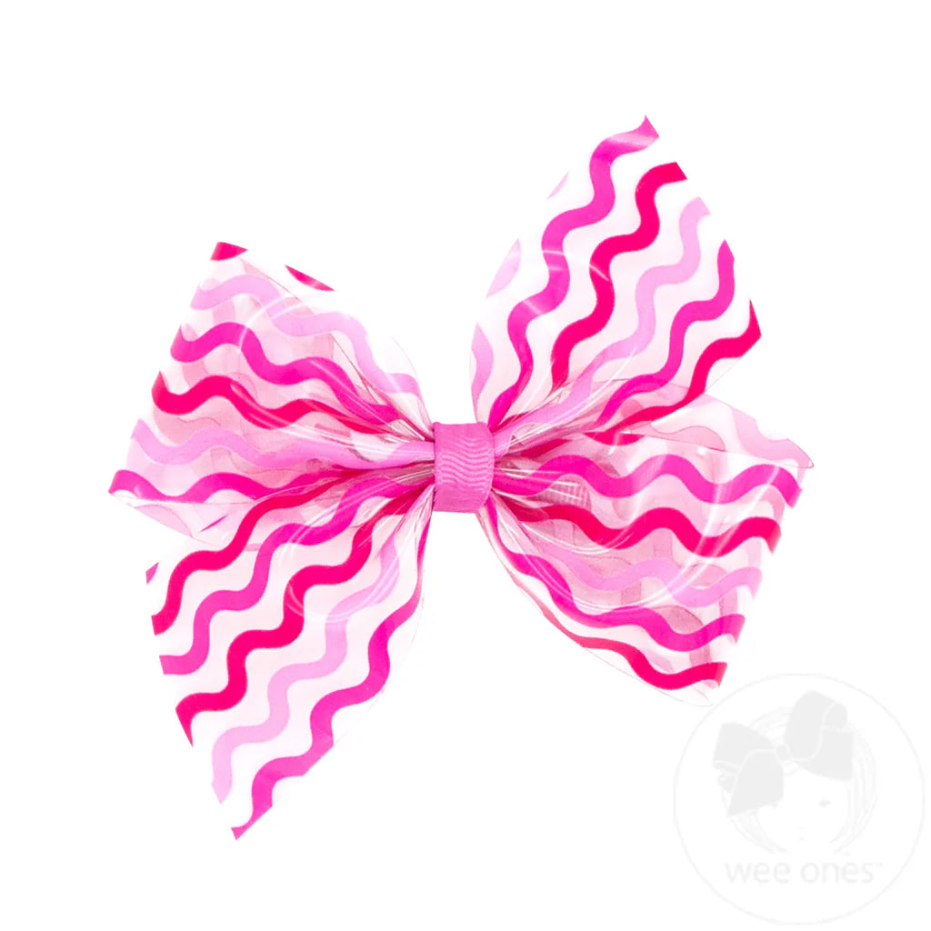 Wee Splash Printed 2-Loop Swim Bow: Multi Squiggle Stripe