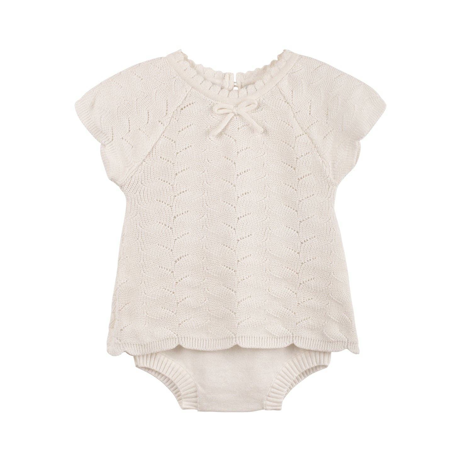 Baby & Toddler Girls Ivory Lacy Knit Set: Ivory