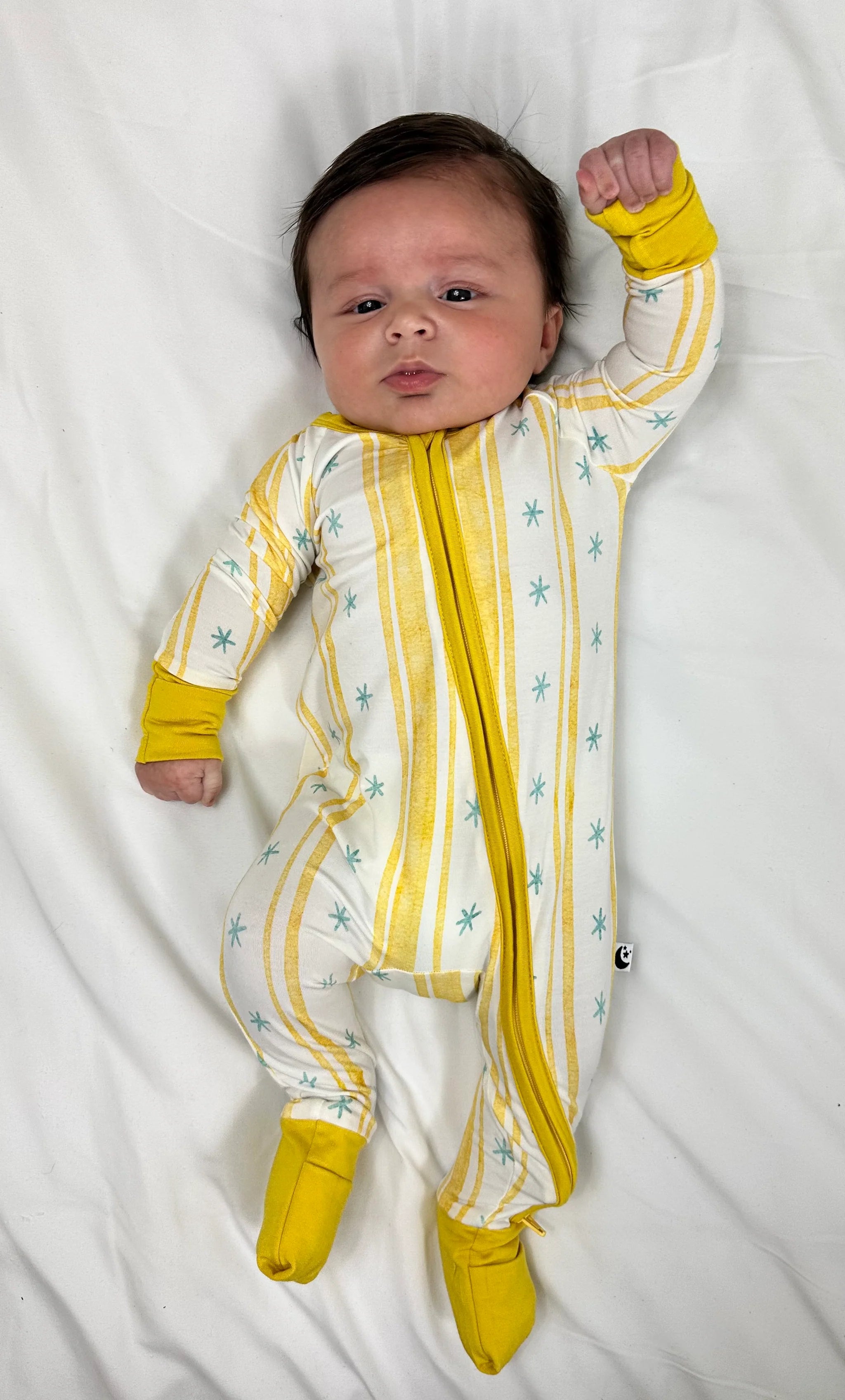 2-Way Zipper Romper: Starlight Stripe
