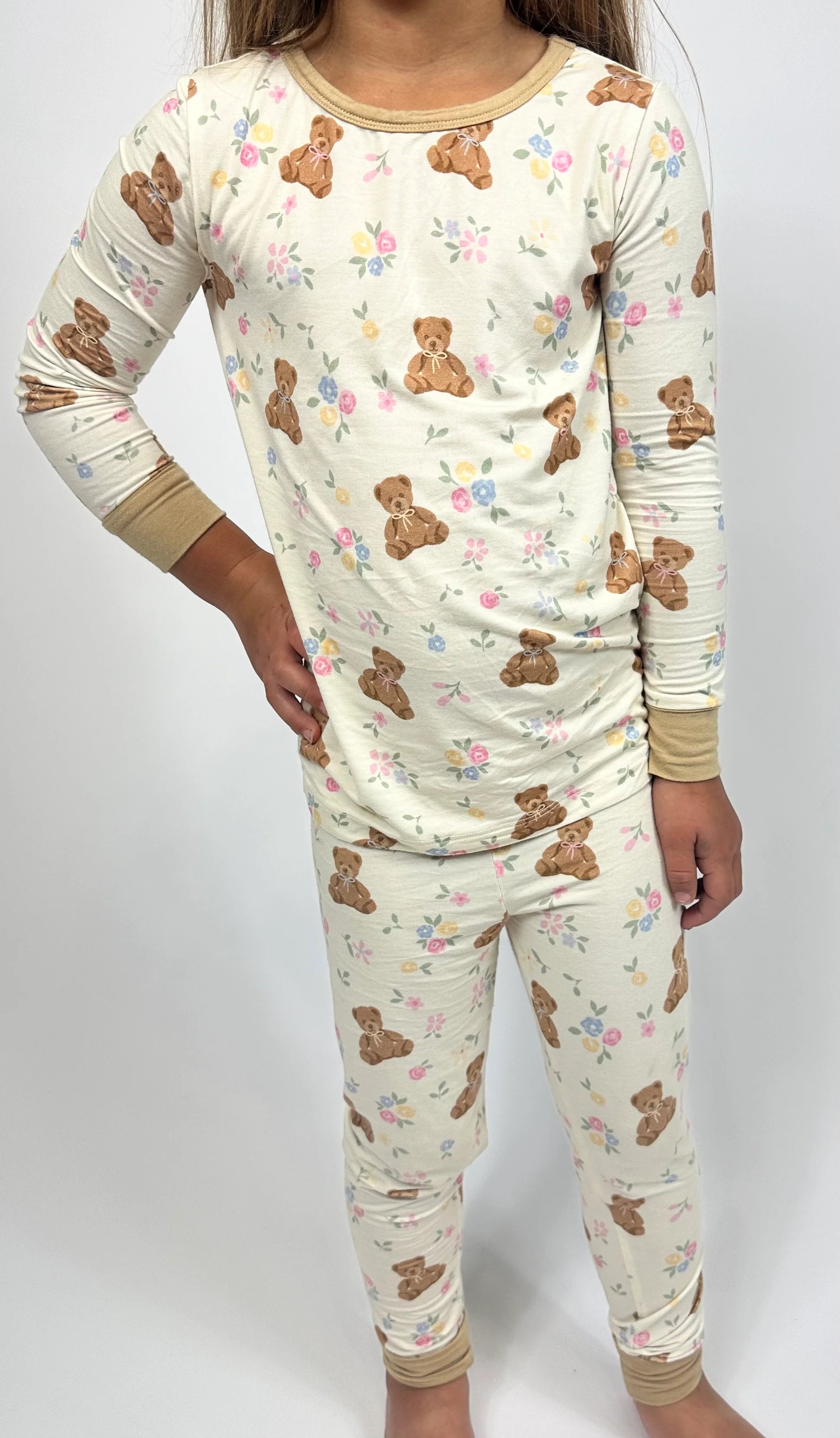 2 Piece Bamboo PJs: Teddy in Bloom