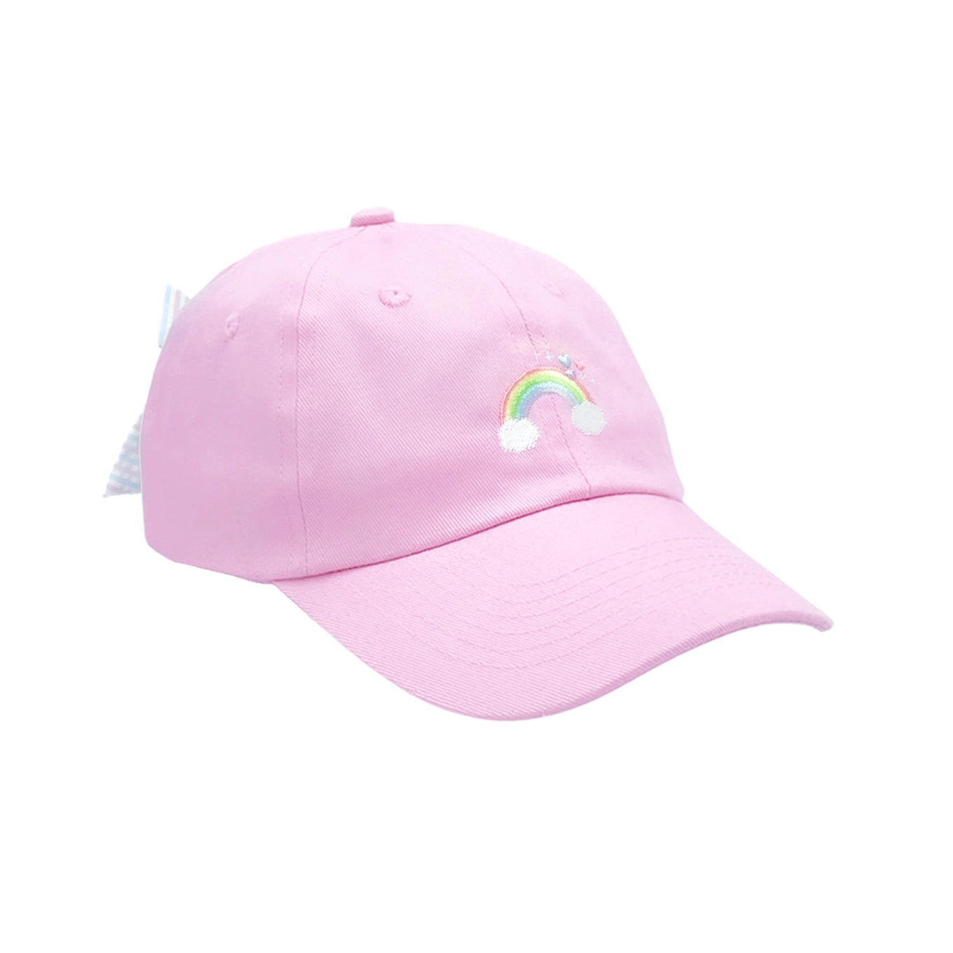 Rainbow Sparkle Bow Baseball Hat