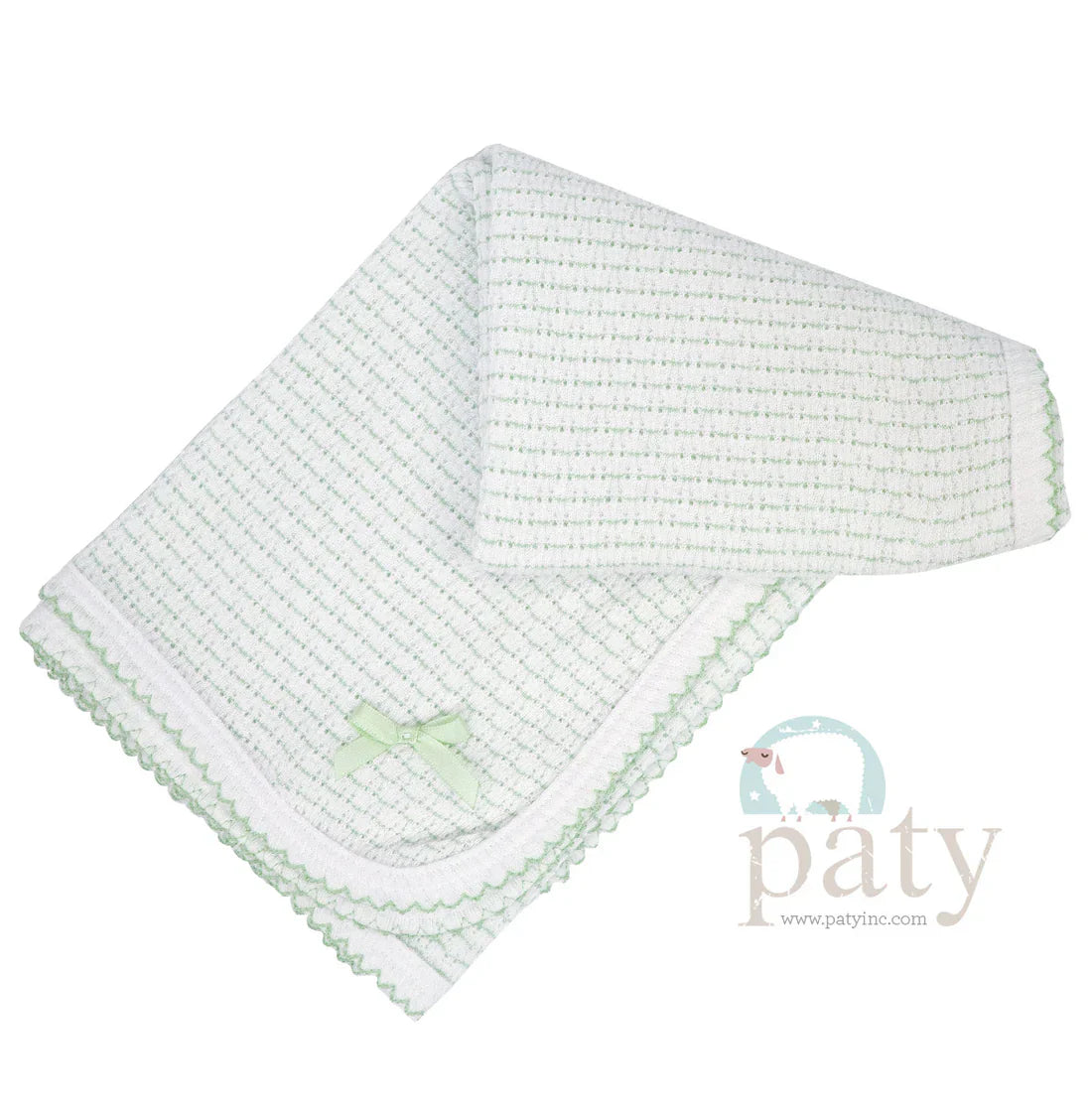 Paty Pinstripe Receiving Blanket: Mint