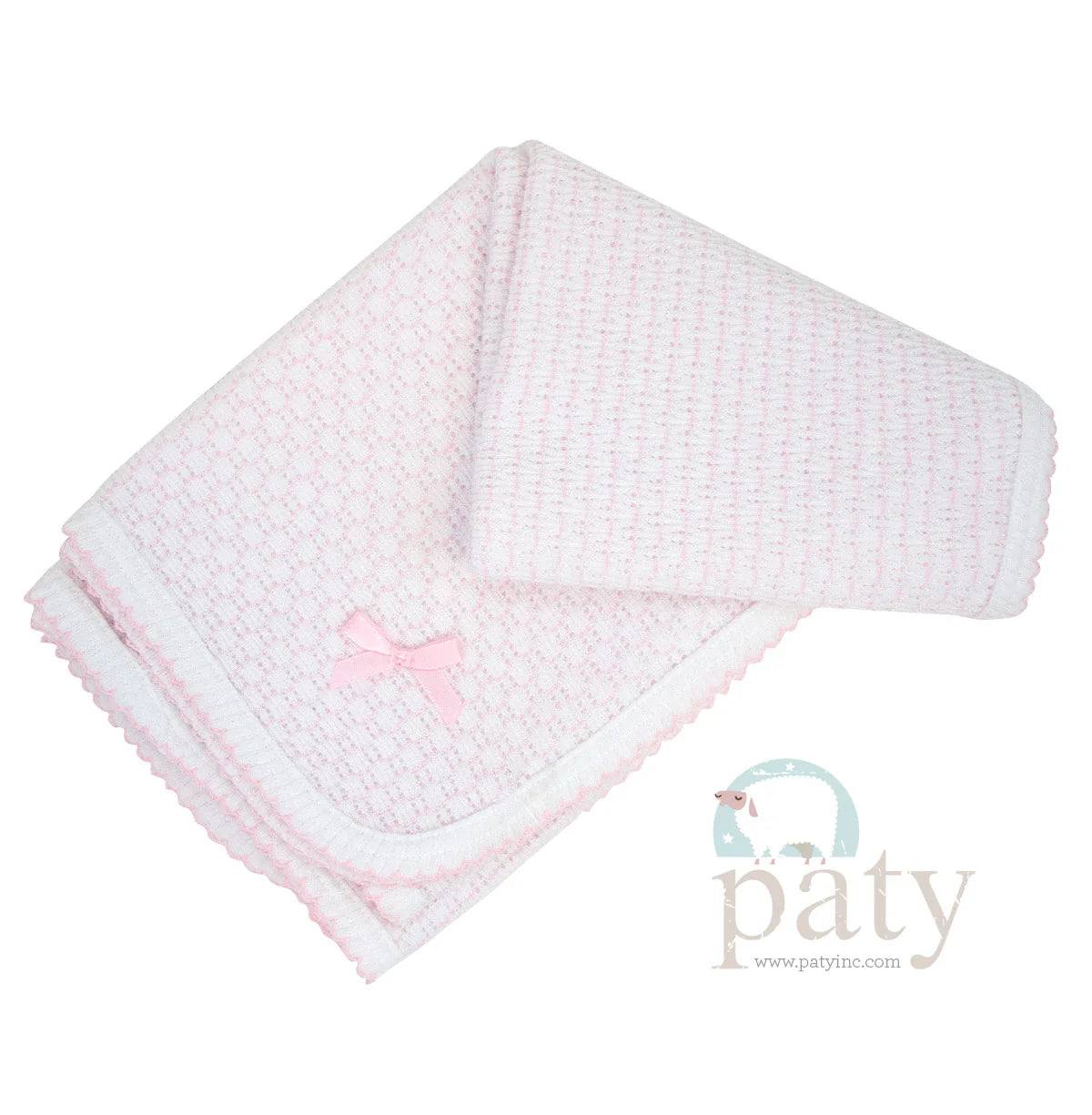 Paty Pinstripe Receiving Blanket: Pink