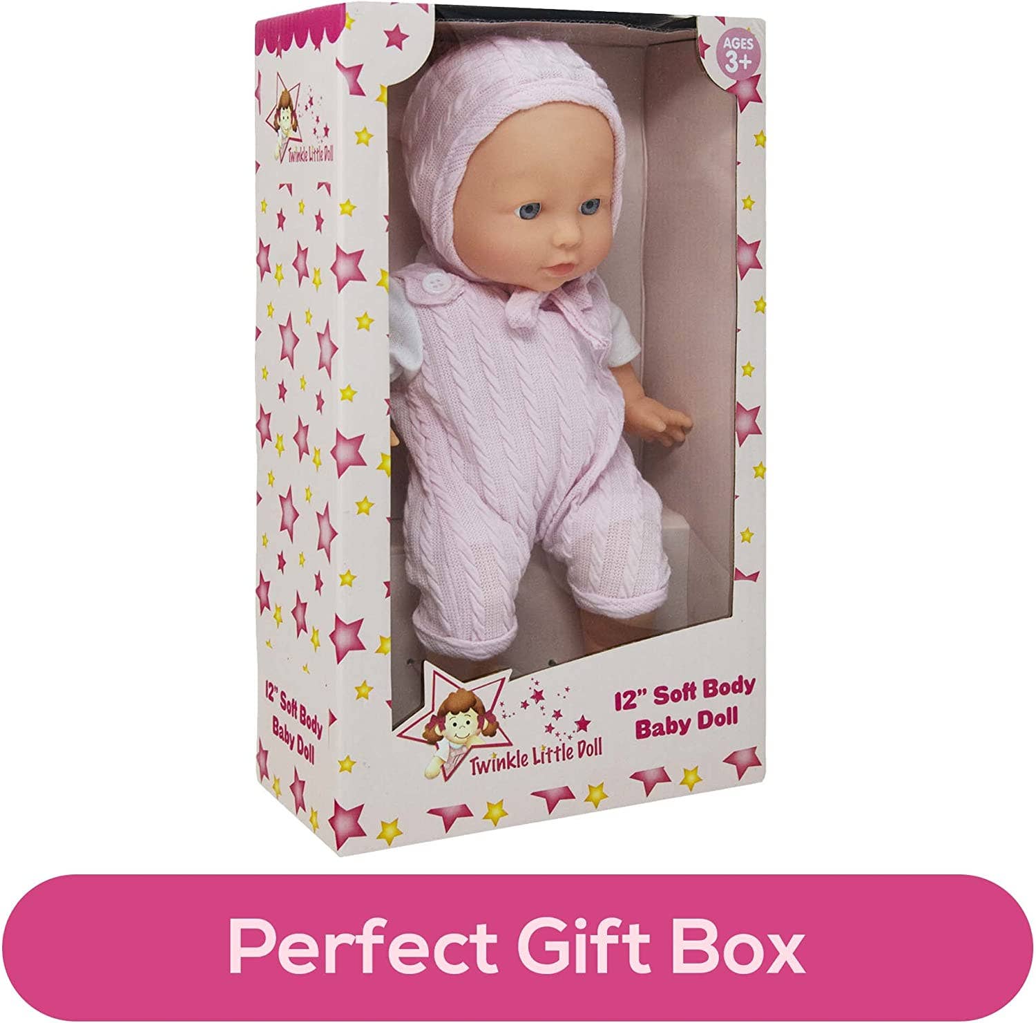 12 inch Realistic Baby Doll with Soft Body: Pink Romper & Bonnet