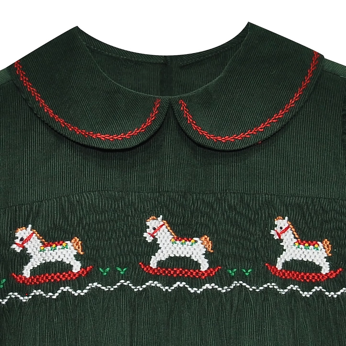 Christmas Green Juliette Dress: Rocking Horse