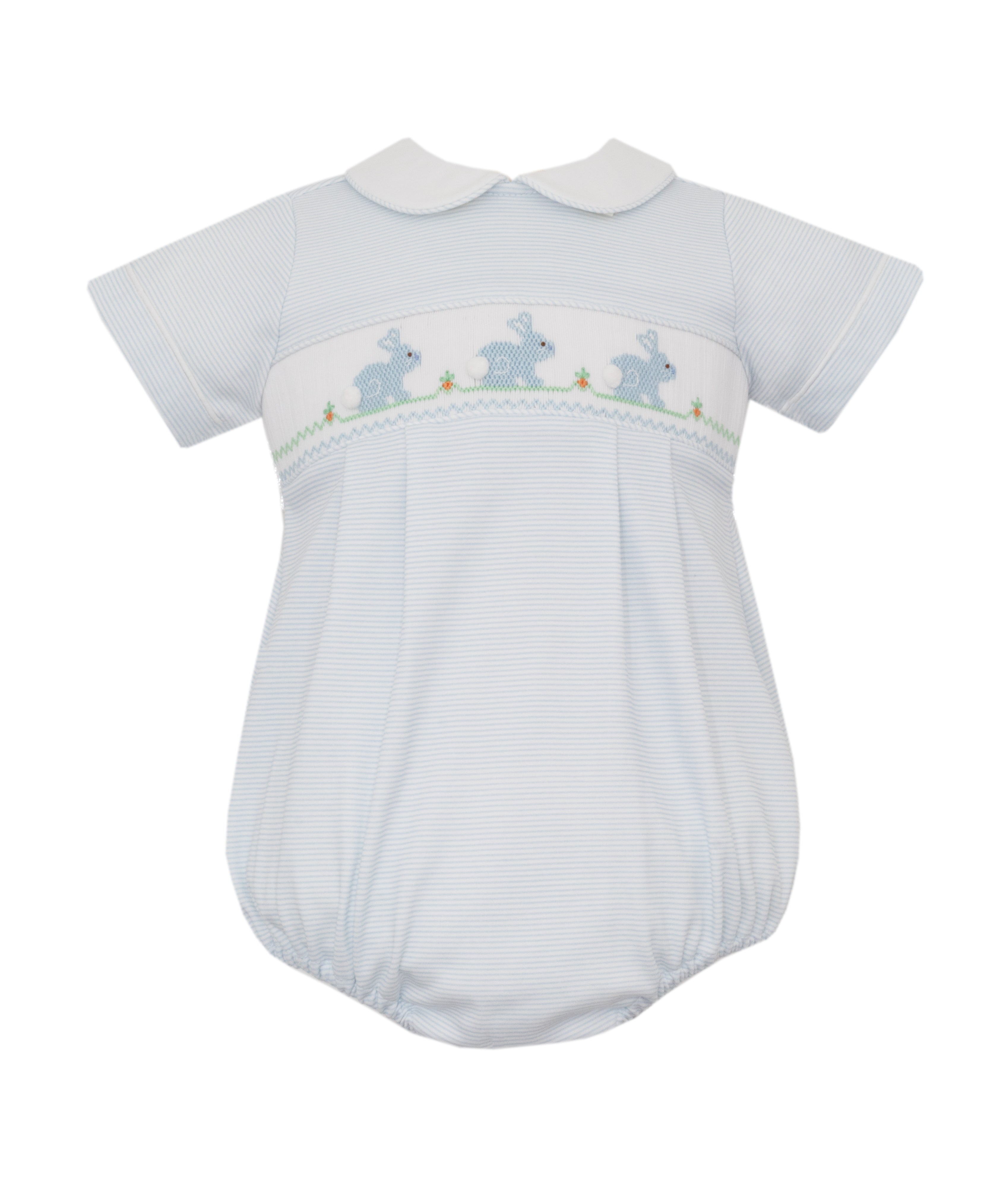 Light Blue Bunny Knit Stripe Boy Bubble
