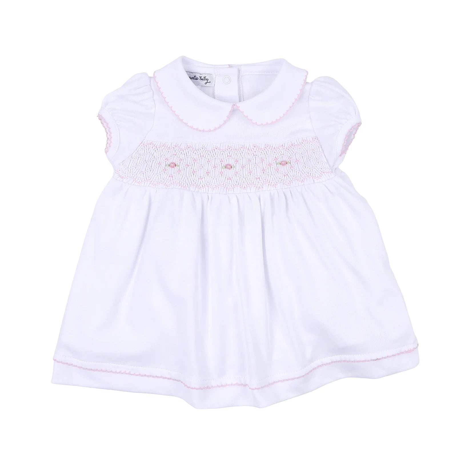 Lily & Lucas Smocked Collared SS Pima Dress