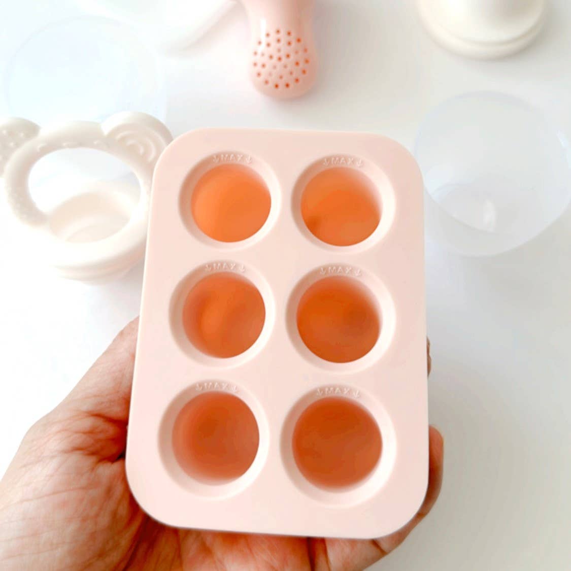 Food & Fruit Pacifier Feeder & Freezer Tray (Pink-Pink) 3pc