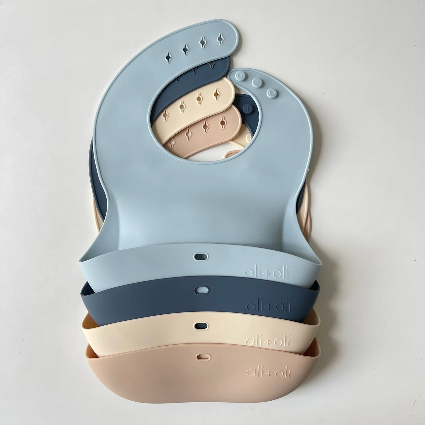 Silicone Roll Up & Stay Closed Baby Bib - Sand
