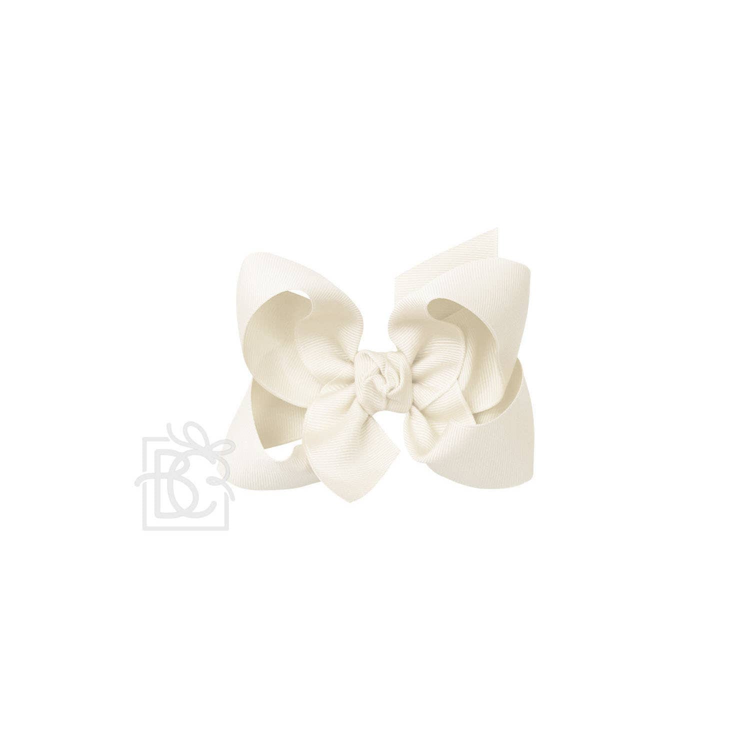 4.5" Hairbow on Alligator Clip: Antique White