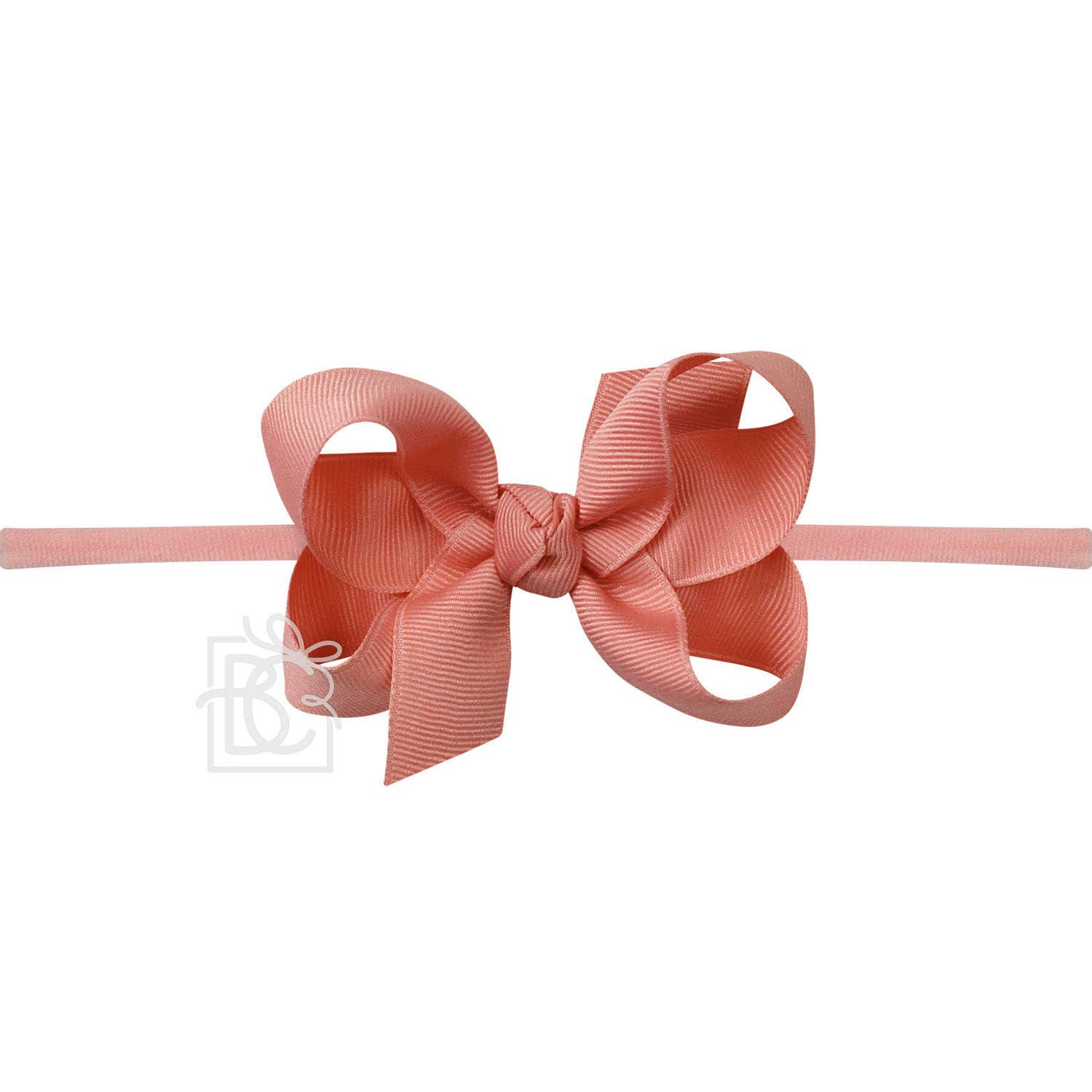 3.5" Infant Headband Hairbow: Shell Pink