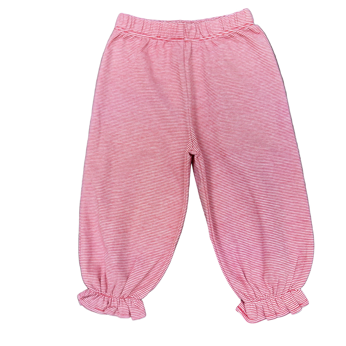 Girls Ruffle Bloomer Pants: Red Stripe