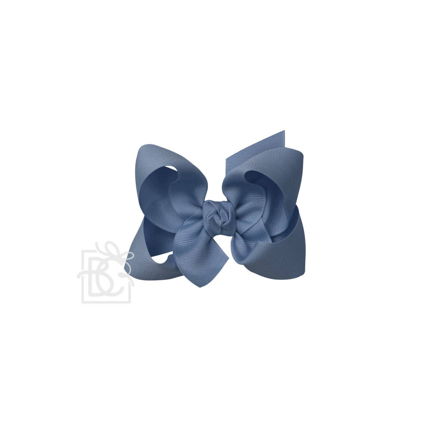 4.5" Hairbow on Alligator Clip: Smoke Blue