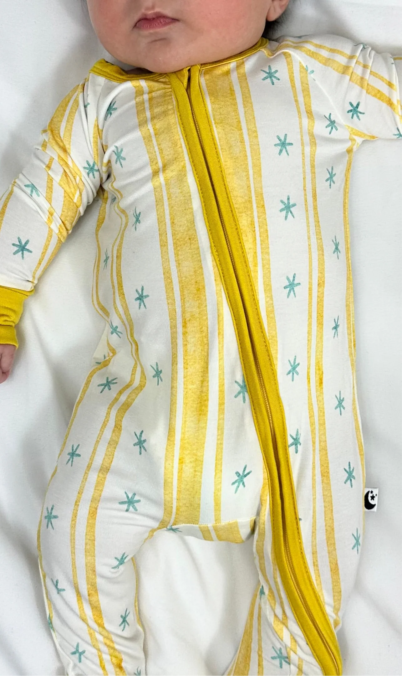 2-Way Zipper Romper: Starlight Stripe