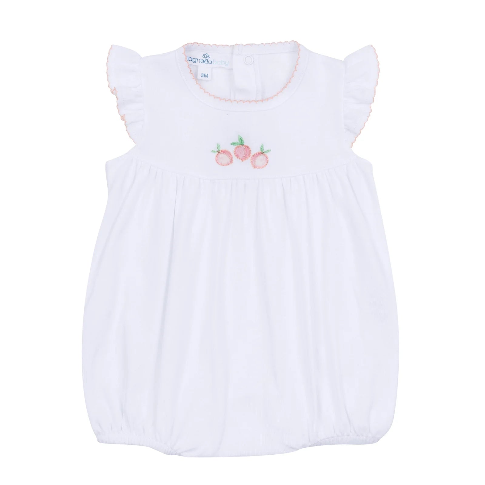 Summer Peaches Embroidered Bubble