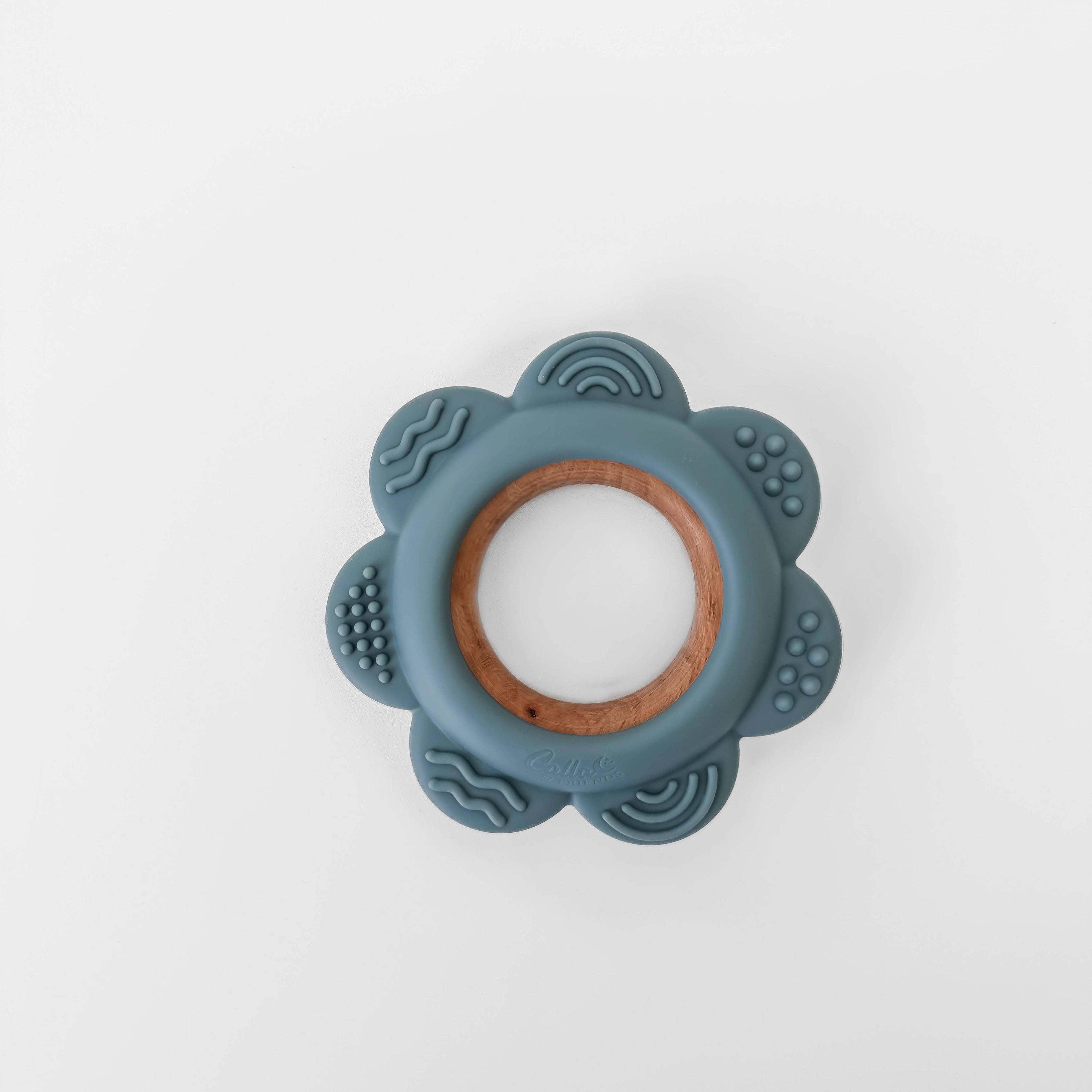 Garden Party Teether Collection - Flower: Slate Blue