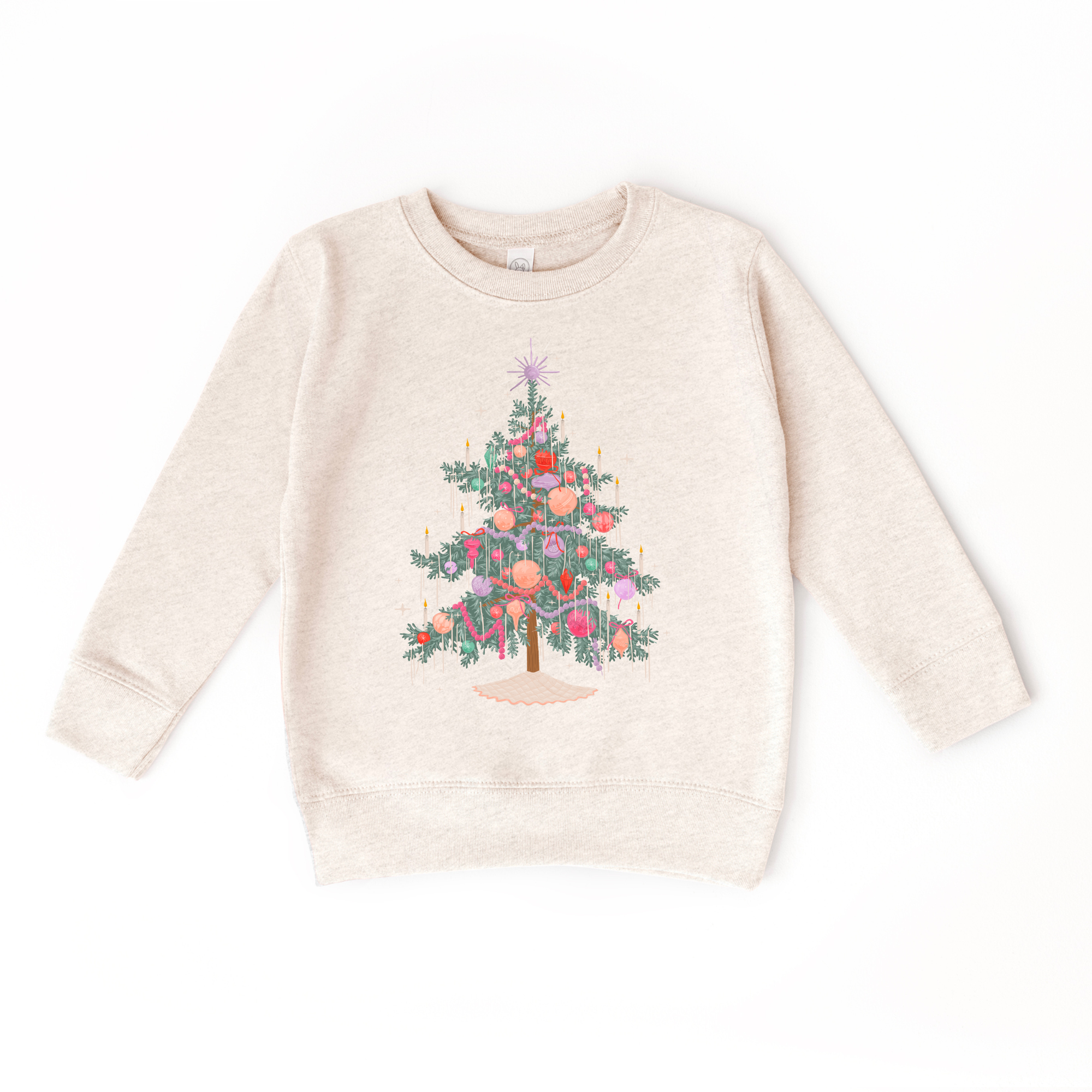 Christmas Tree Pullover Sweatshirt: Natural Heather