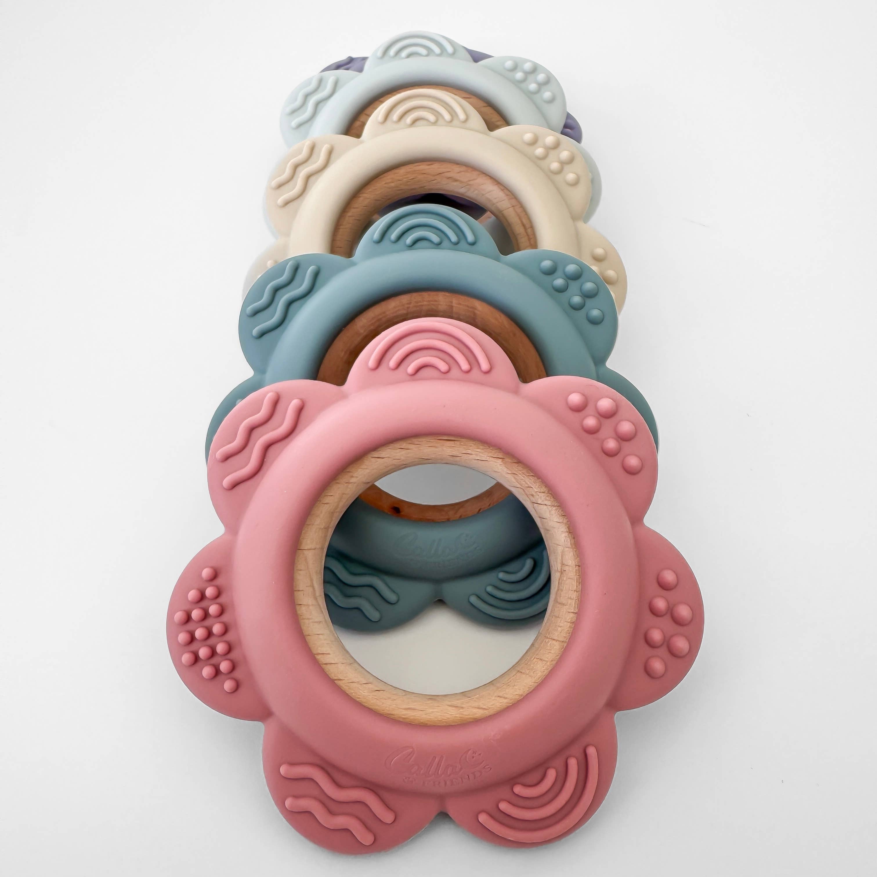 Garden Party Teether Collection - Flower: Petunia Pink