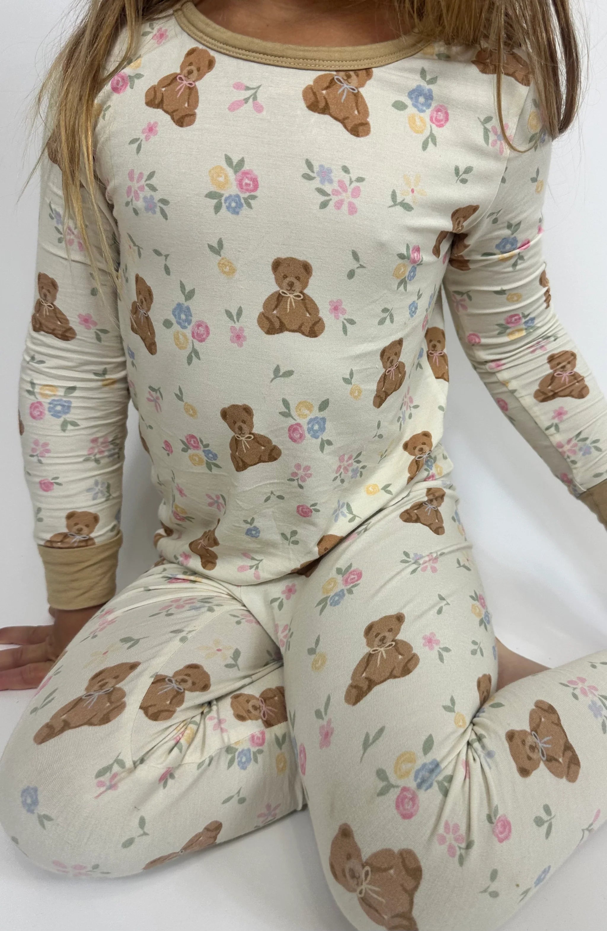 2 Piece Bamboo PJs: Teddy in Bloom