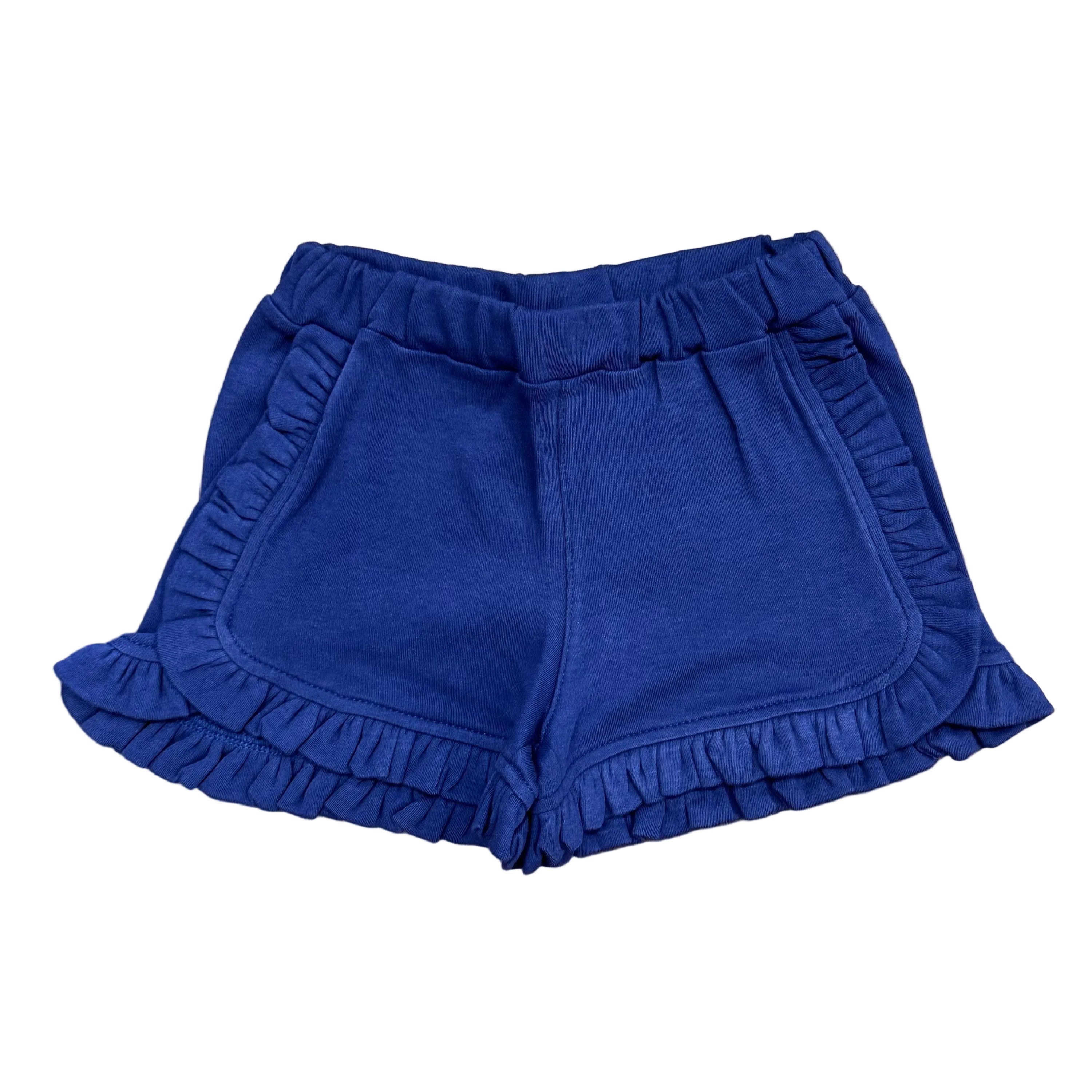 Dark Royal Ruffle Trim Shorts