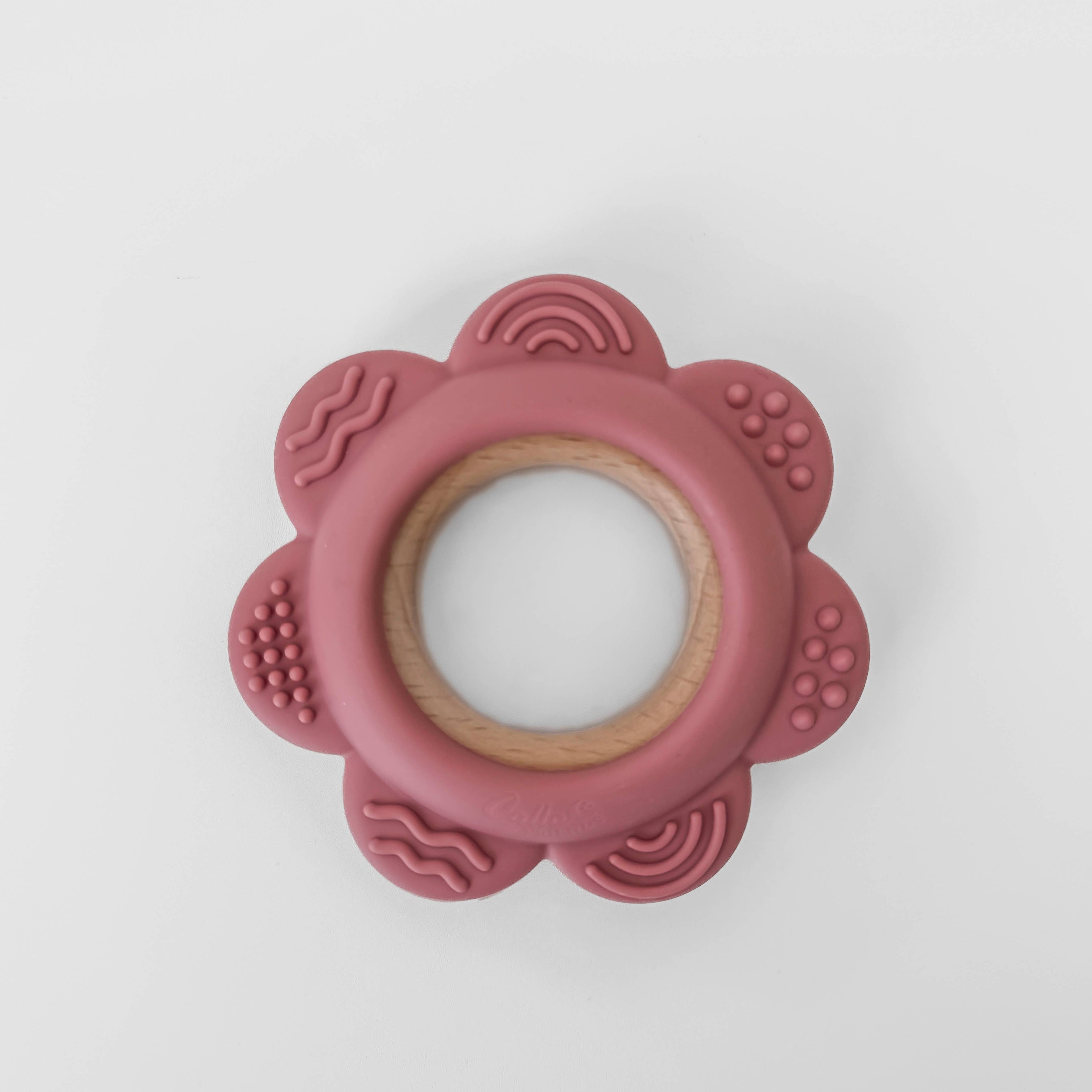 Garden Party Teether Collection - Flower: Petunia Pink